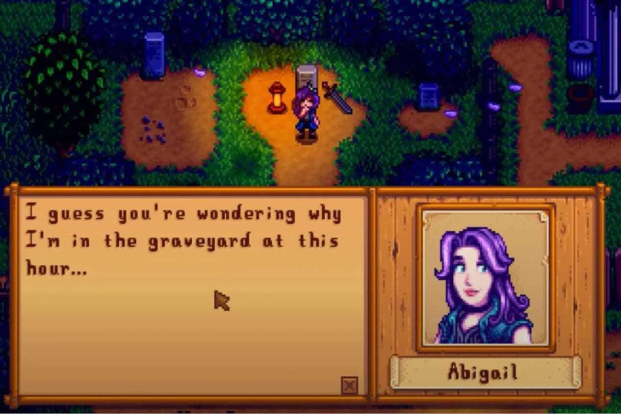 Stardew Valley Abigail in graveyard