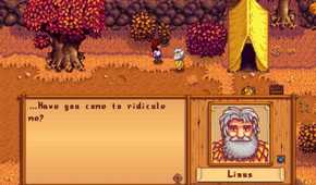 Stardew Valley Linus talking to player