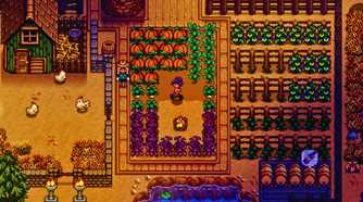 Stardew Valley player running across far.
