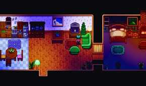 Stardew Valley player watching TV inside of home