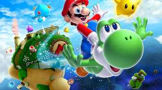 Super Mario Galaxy 2 artwork featuring Yoshi