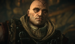A close-up image of the Witcher, Letho