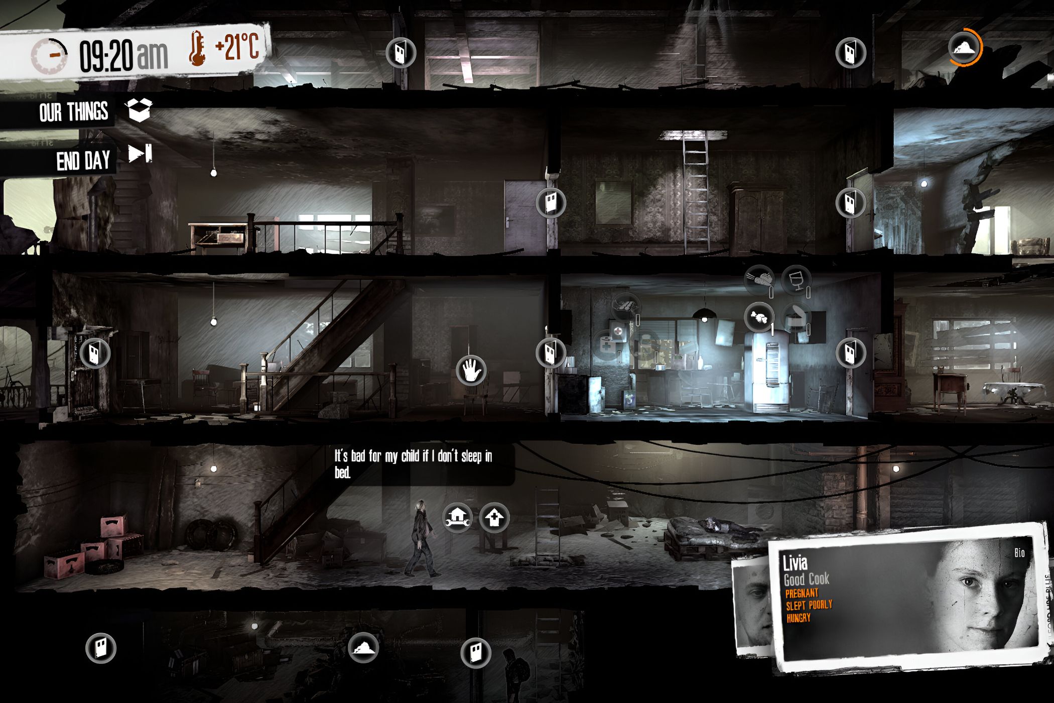 A screenshot from the game "This War of Mine".