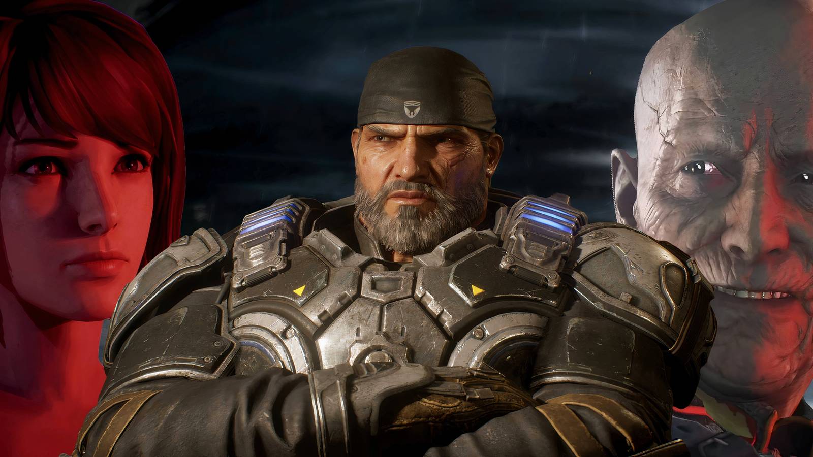 Collage of Max Caulfield from Life is Strange, Marcus Fenix from Gears of War, and General Deathshead from Wolfenstein.