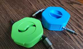 Two cable organizers with USB cables on each