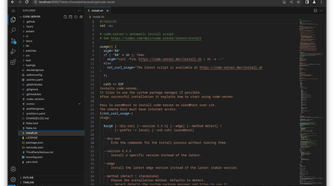 Code server Docker container