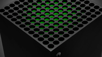Top shot of a black Xbox Series X console.