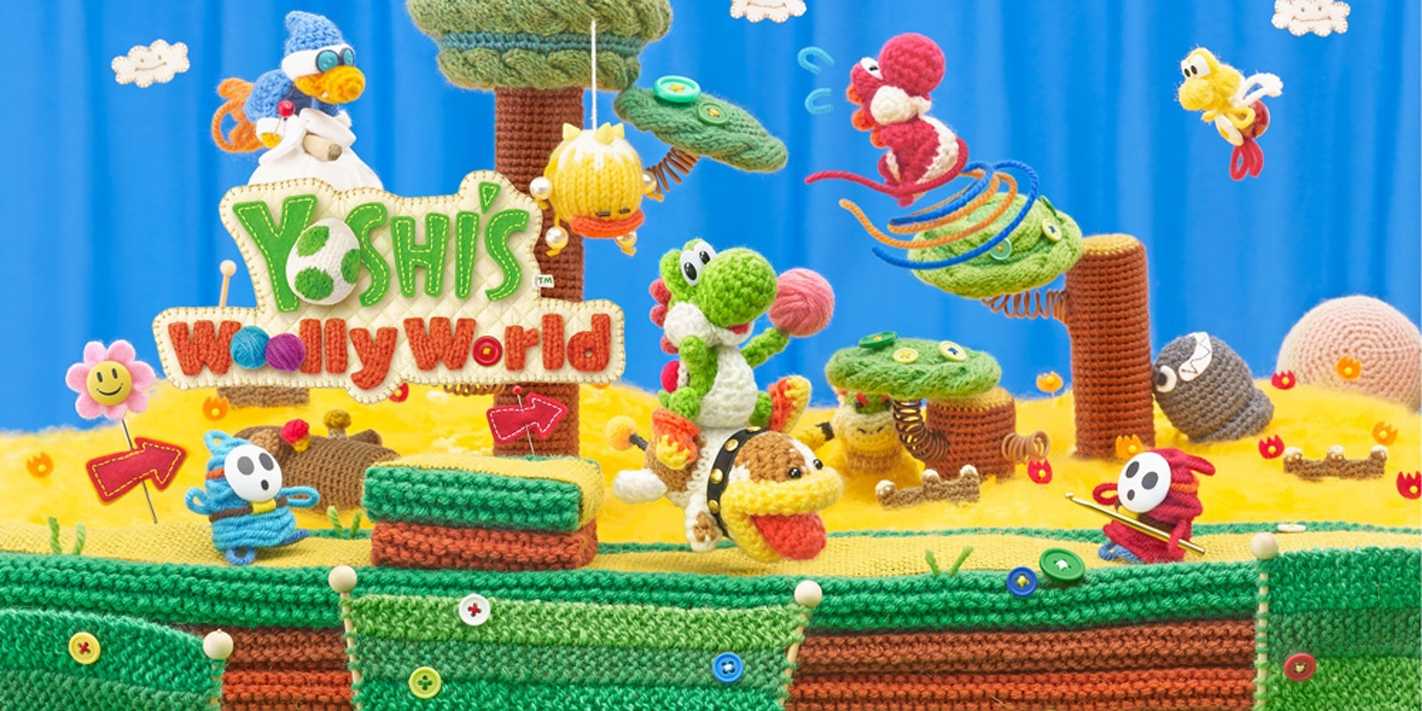 Hand-crafted Yoshi's Woolly World figures featuring Mario Characters