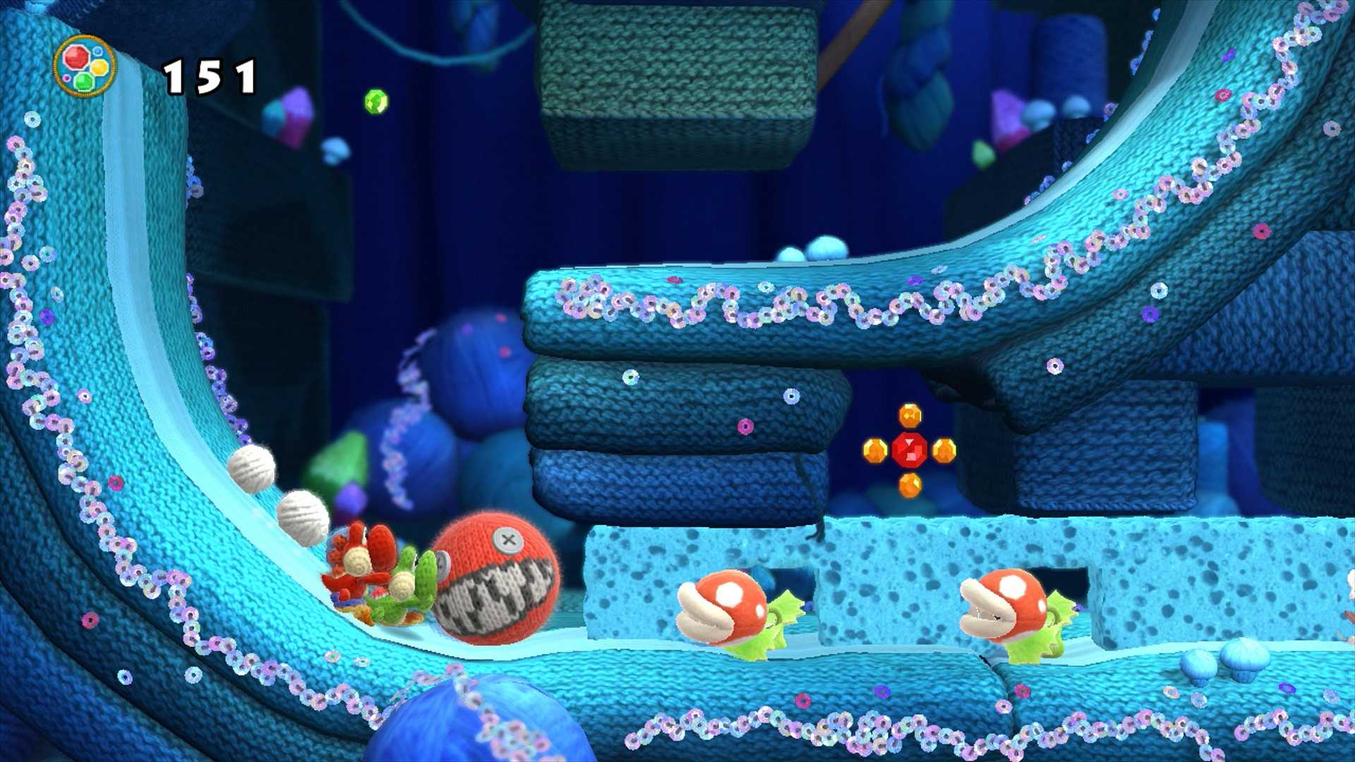 Woolly ice level in Yoshi's Woolly World