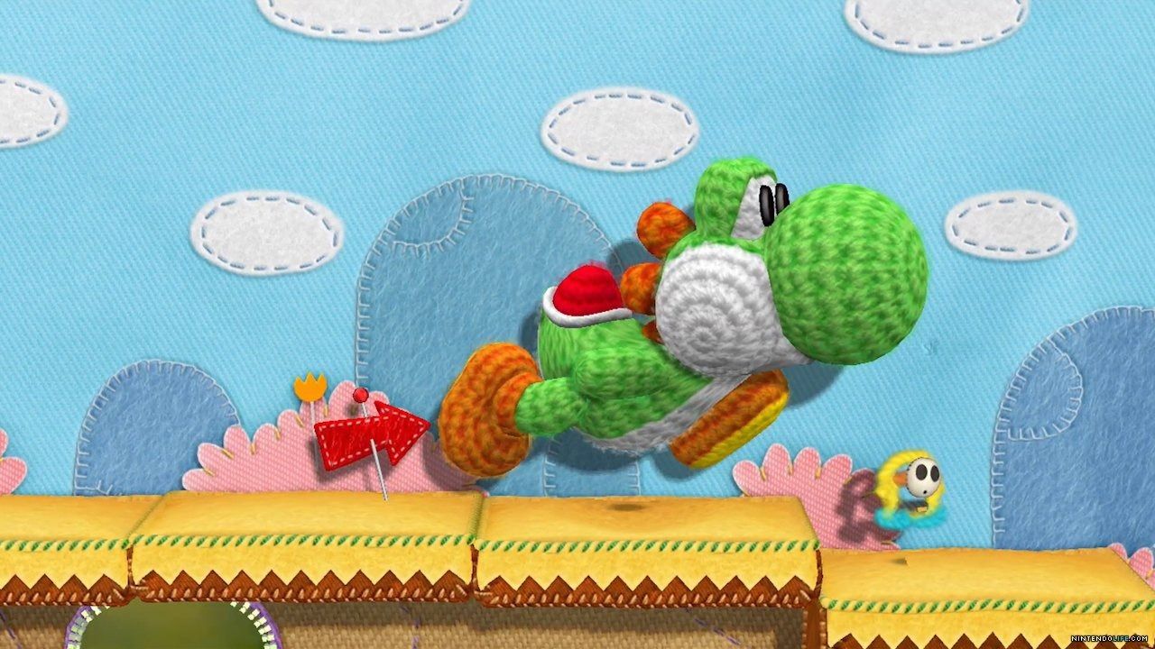 Large Yoshi in Yoshi's Woolly World
