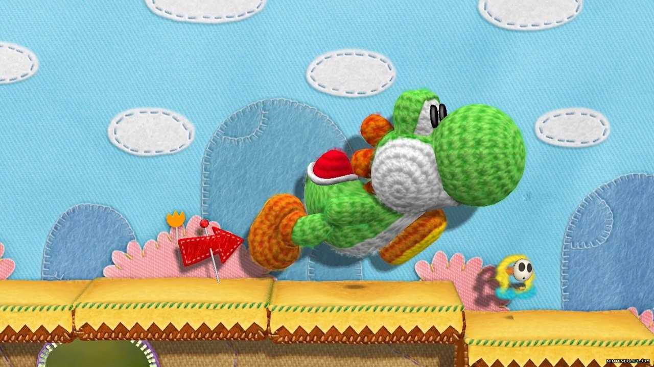 Large Yoshi in Yoshi's Woolly World