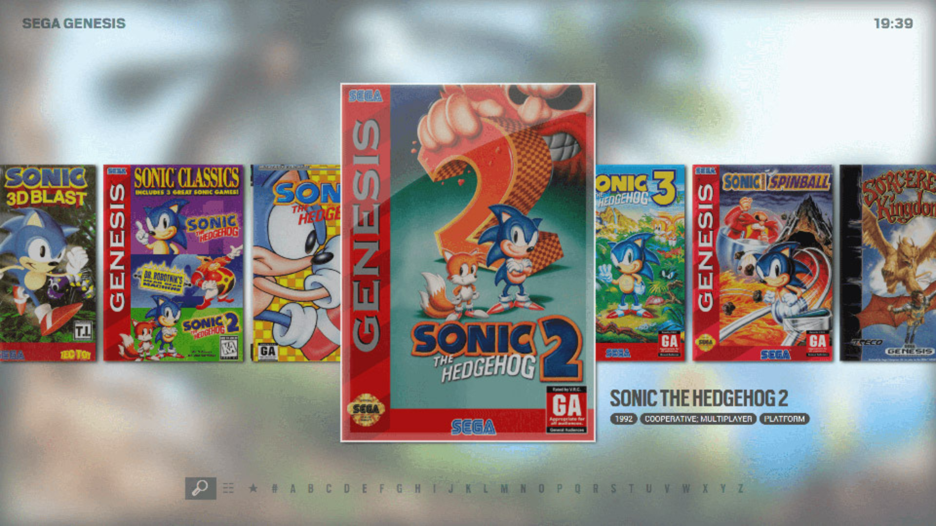 A list of Sonic games on LaunchBox