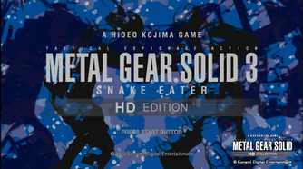 The title screen of Metal Gear Solid 3 Snake Eater HD Edition from the Metal Gear Solid HD Collection