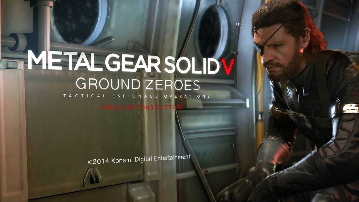 The title screen of Metal Gear Solid V: Ground Zeroes