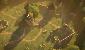 A top view of a village ruin