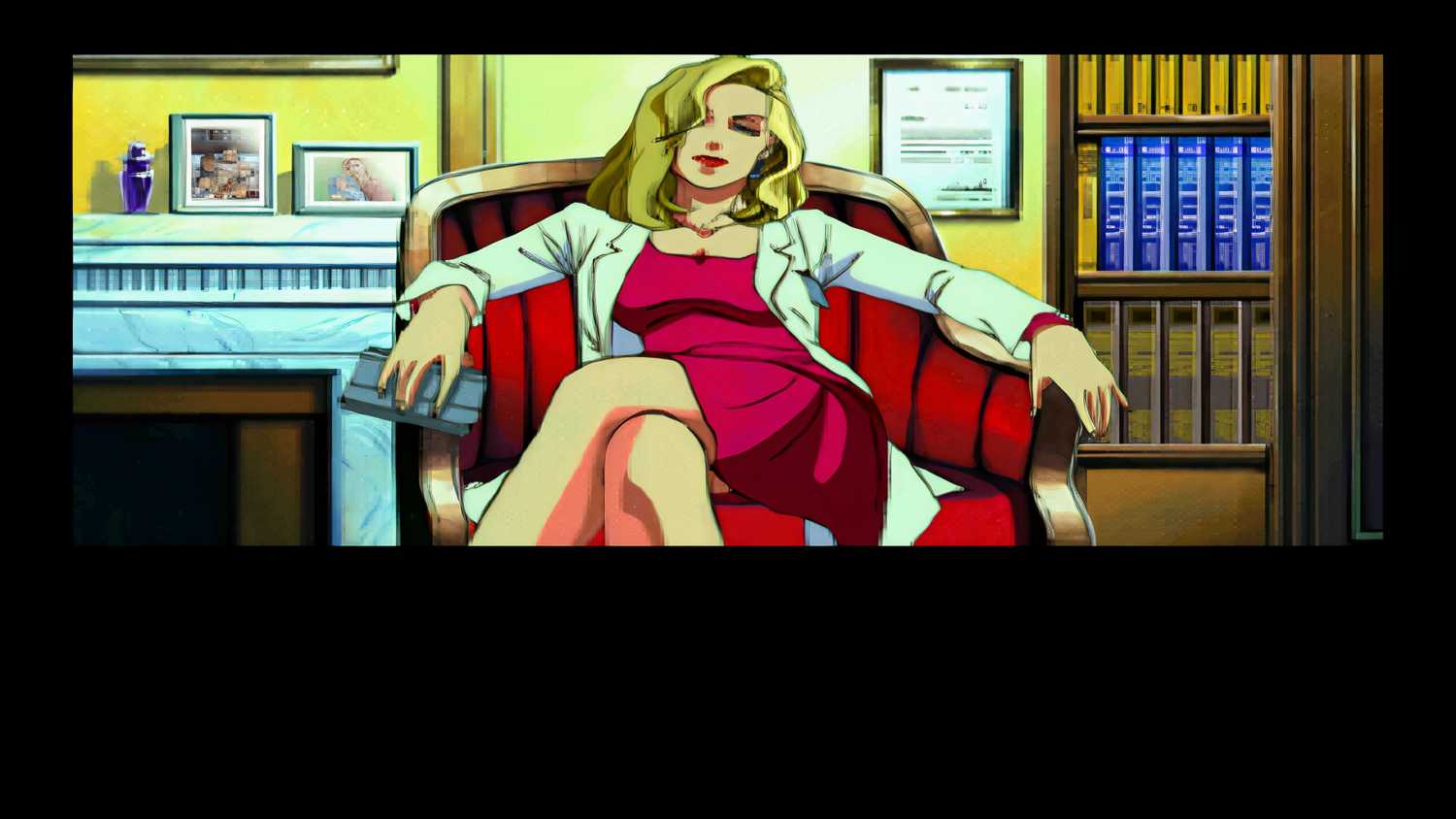 A screenshot of Chris Goldwin in Policenauts for the Sega Saturn.