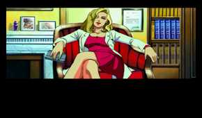 A screenshot of Chris Goldwin in Policenauts for the Sega Saturn.