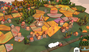 Farmland with a windmill