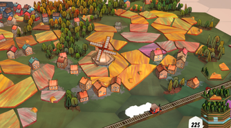 Farmland with a windmill