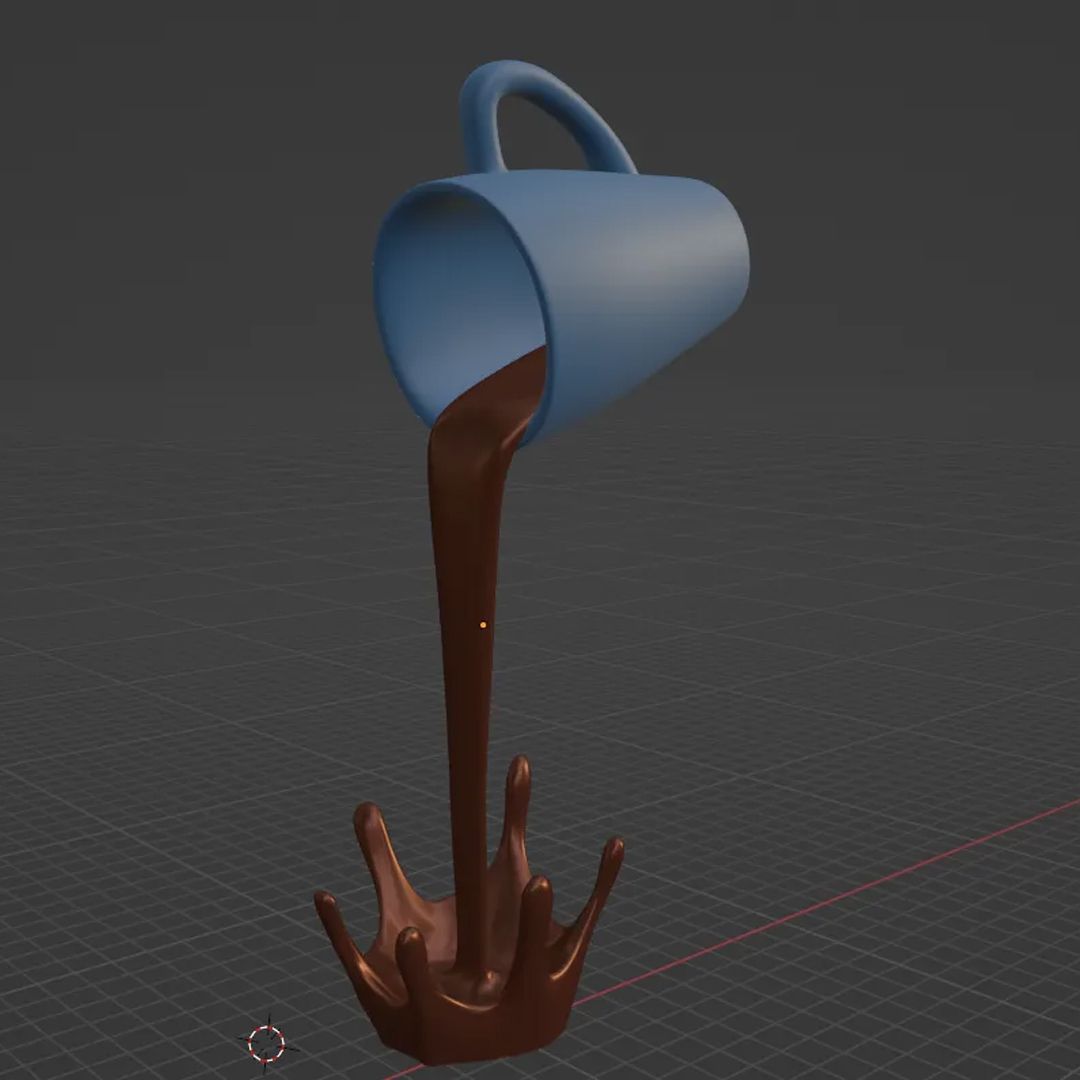 A 3D model of flooting coffee splush sculpture