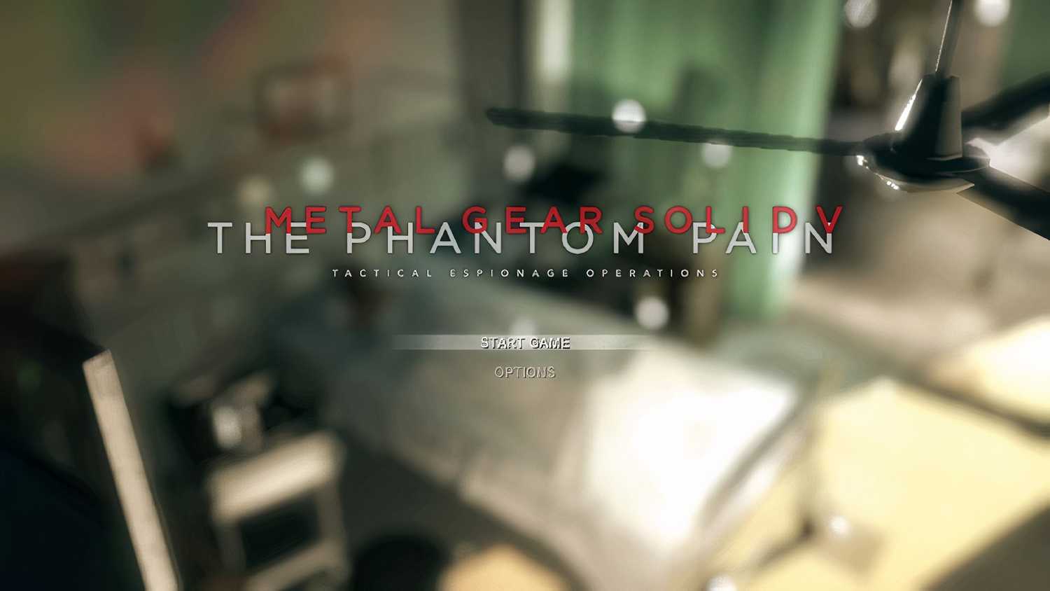 The initial main menu from Metal Gear Solid 5: The Phantom Pain