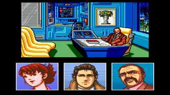 Dialogue pop ups in Snatcher for the Sega CD.