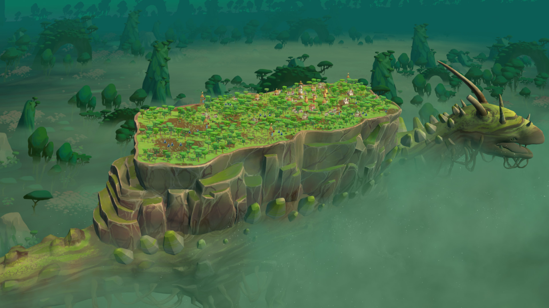 walking through fog in The Wandering Village