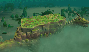 walking through fog in The Wandering Village