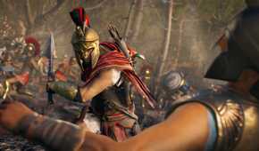 Dynamic Screenshot of a combat filled cutscene in Assassin's Creed Odyssey