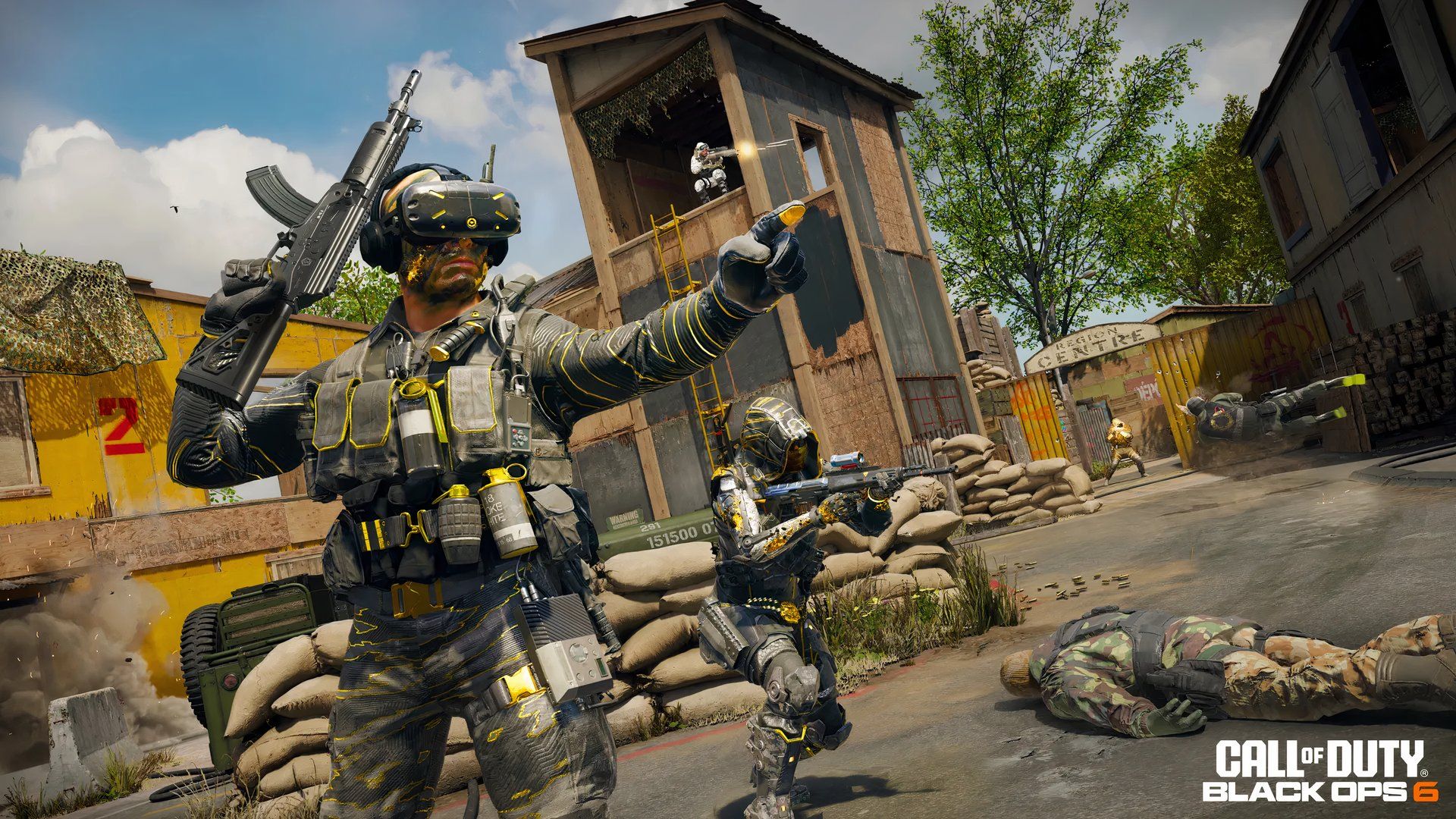 Call of Duty: Black Ops 6 Operator pointing at something out of frame