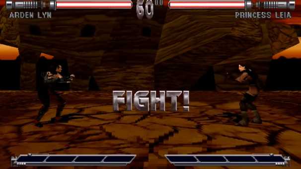 A screenshot of gameplay from Star Wars Masters of Teras Kasi.