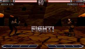 A screenshot of gameplay from Star Wars Masters of Teras Kasi.