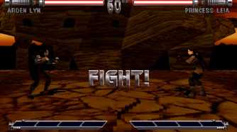 A screenshot of gameplay from Star Wars Masters of Teras Kasi.