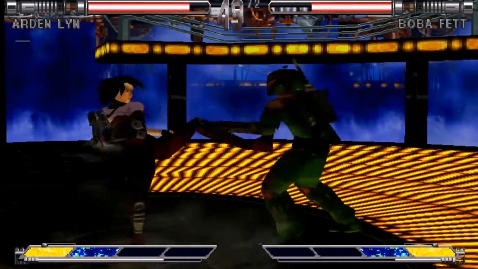 A screenshot of gameplay from Star Wars Masters of Teras Kasi.