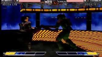 A screenshot of gameplay from Star Wars Masters of Teras Kasi.