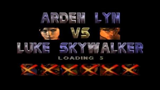 A screenshot of gameplay from Star Wars Masters of Teras Kasi.