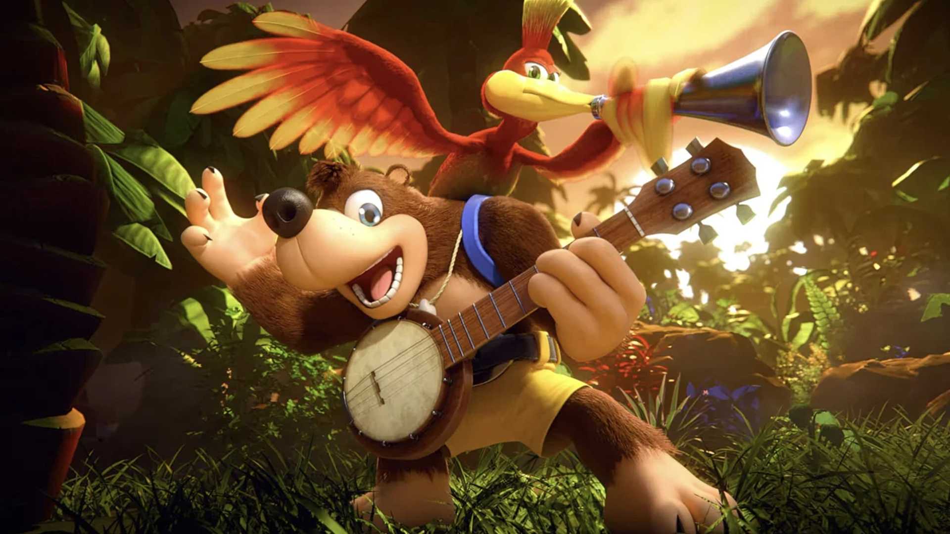 A screenshot from Banjo Kazooie as he appears in Super Smash Bros.