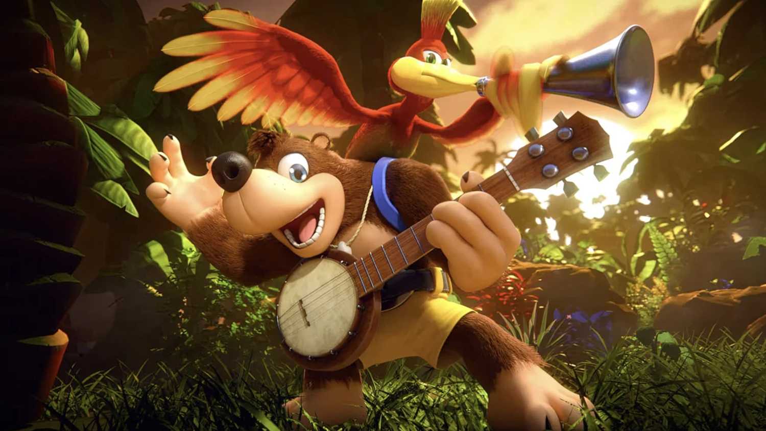 A screenshot from Banjo Kazooie as he appears in Super Smash Bros.