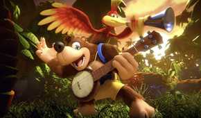 A screenshot from Banjo Kazooie as he appears in Super Smash Bros.