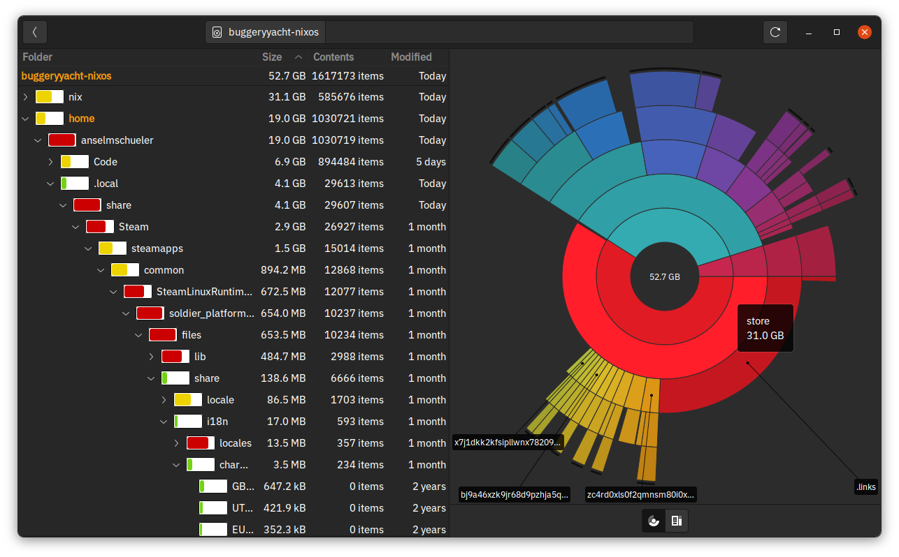 Baobab Disk_Usage_Analyzer on NixOS