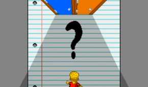 Bart choosing a minigame door in Bart's Nightmare