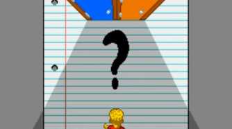 Bart choosing a minigame door in Bart's Nightmare
