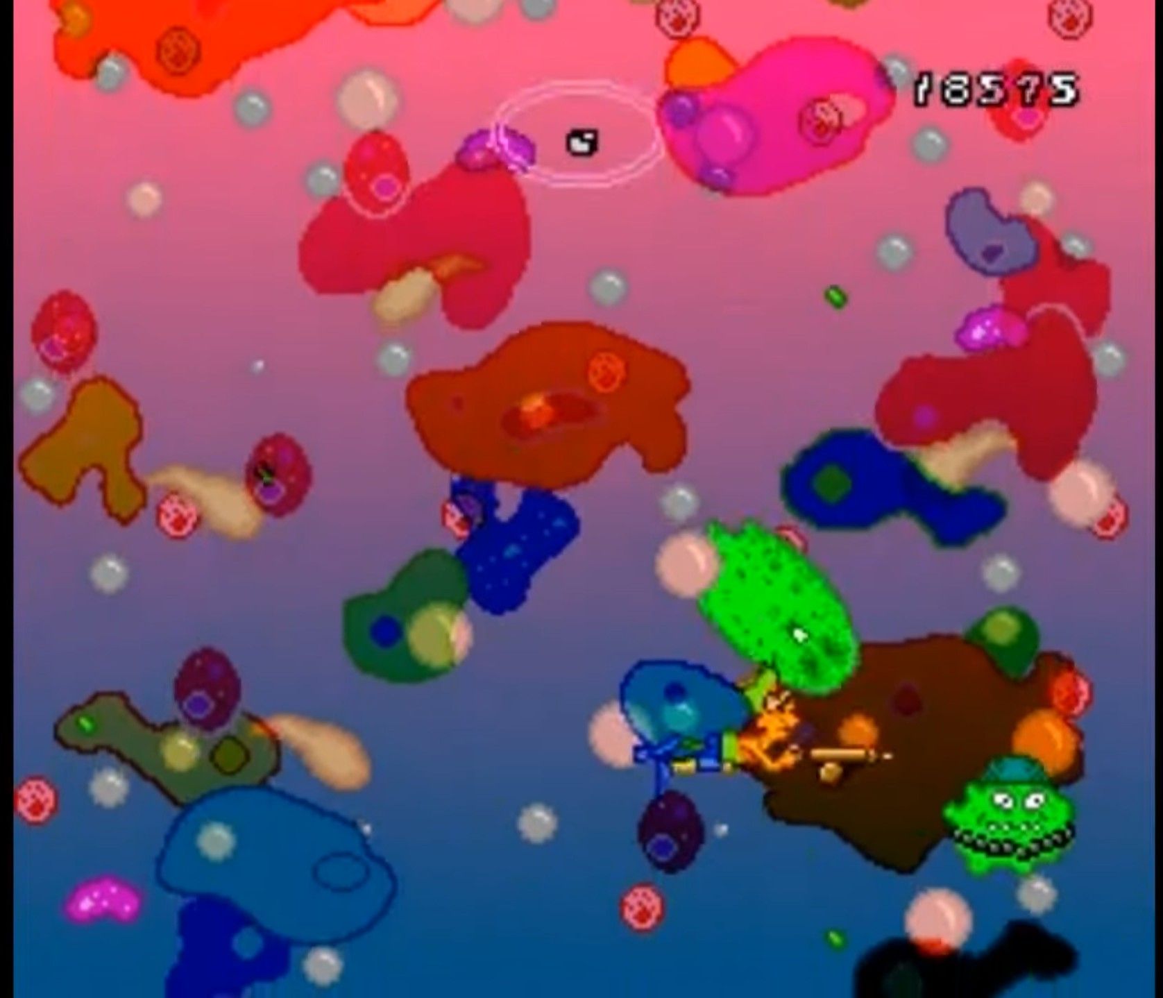 A mini game with nuclear germs in Bart's Nightmare