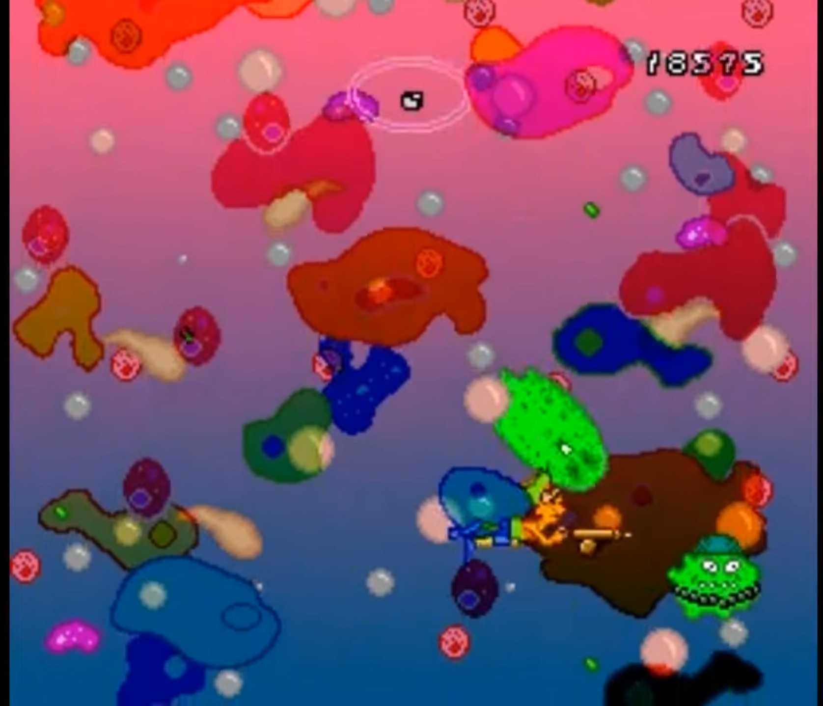 A mini game with nuclear germs in Bart's Nightmare