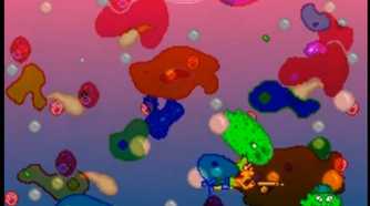 A mini game with nuclear germs in Bart's Nightmare