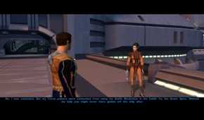 A screenshot of Bastila Shan in Star Wars Knights of the Old Republic