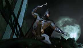 An image from the game Batman: Arkham Asylum, showing Batman wielding a batarang.