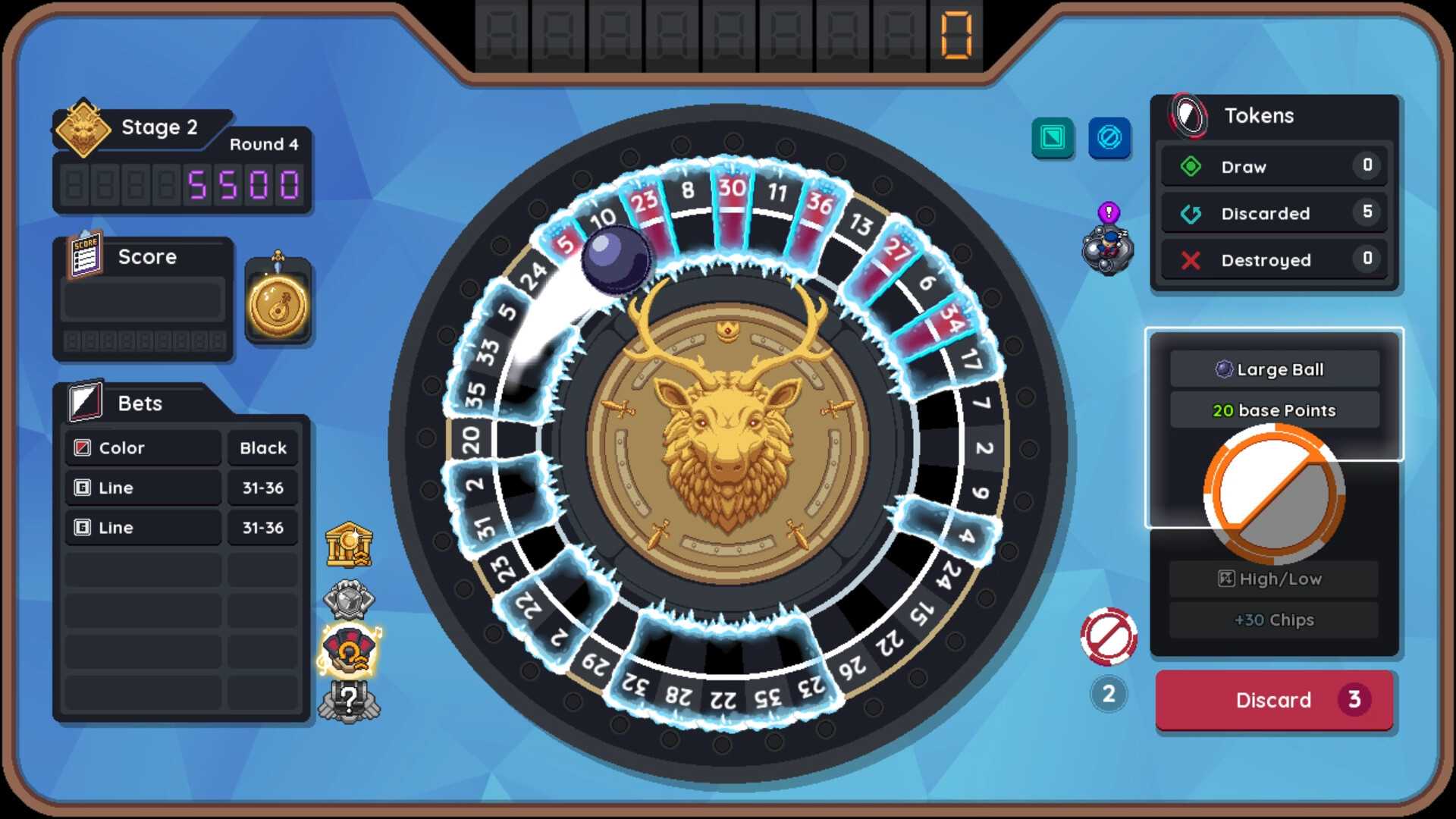 A game of Bingle Bingle on the second round