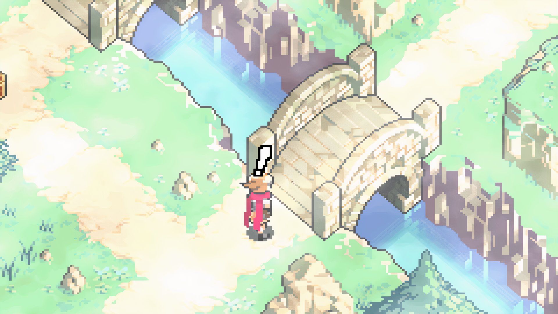 Screenshot of a misty bridge in Boktai: The Sun is in Your Hand