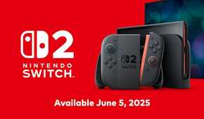 Promo image about the Switch 2 being available on June 5, 2025